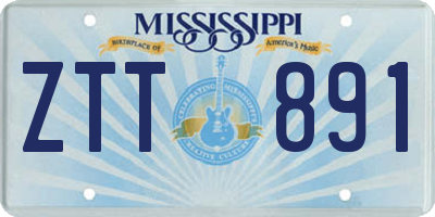 MS license plate ZTT891