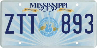 MS license plate ZTT893