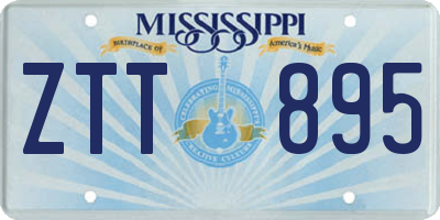MS license plate ZTT895
