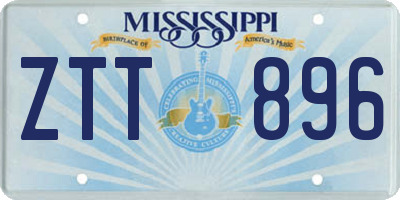 MS license plate ZTT896