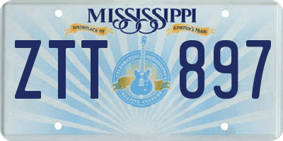 MS license plate ZTT897