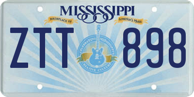 MS license plate ZTT898