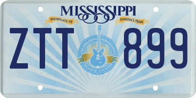 MS license plate ZTT899