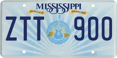 MS license plate ZTT900