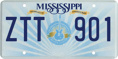 MS license plate ZTT901