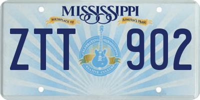 MS license plate ZTT902