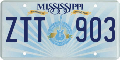 MS license plate ZTT903