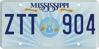 MS license plate ZTT904