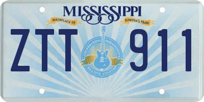 MS license plate ZTT911