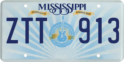 MS license plate ZTT913