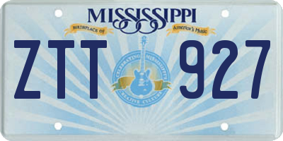 MS license plate ZTT927