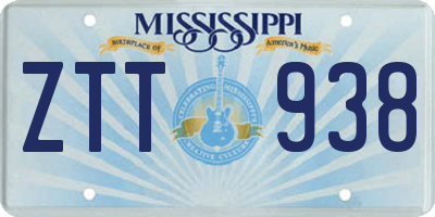 MS license plate ZTT938