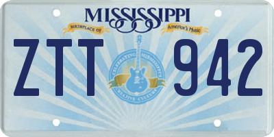 MS license plate ZTT942