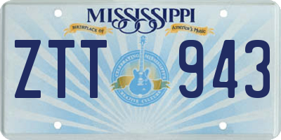 MS license plate ZTT943