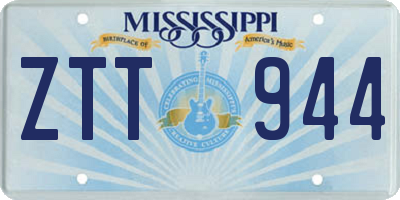 MS license plate ZTT944