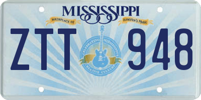 MS license plate ZTT948