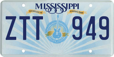 MS license plate ZTT949