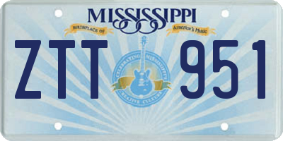 MS license plate ZTT951