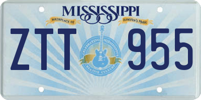 MS license plate ZTT955