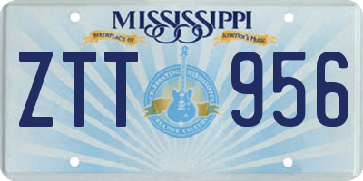 MS license plate ZTT956