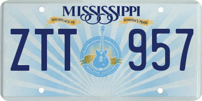 MS license plate ZTT957