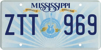MS license plate ZTT969