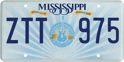 MS license plate ZTT975