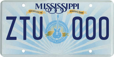 MS license plate ZTU000