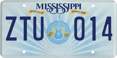 MS license plate ZTU014