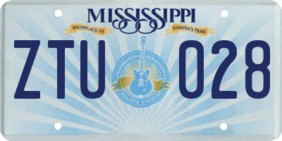 MS license plate ZTU028