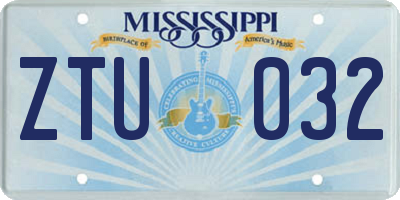 MS license plate ZTU032
