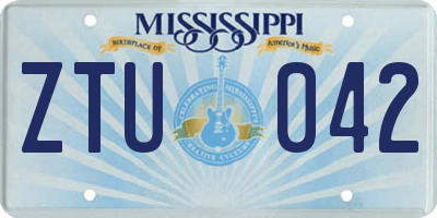 MS license plate ZTU042