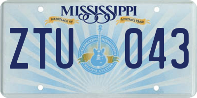 MS license plate ZTU043