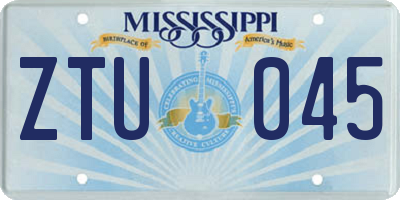 MS license plate ZTU045