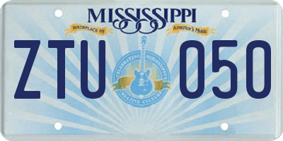 MS license plate ZTU050
