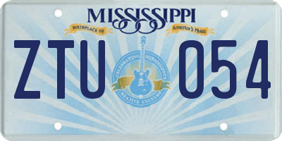 MS license plate ZTU054