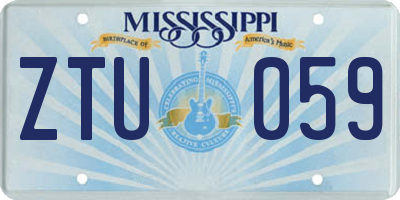 MS license plate ZTU059