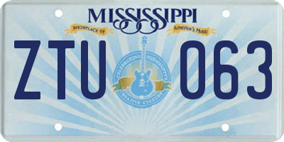 MS license plate ZTU063
