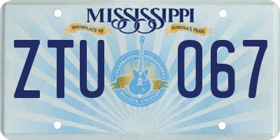 MS license plate ZTU067