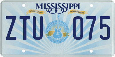 MS license plate ZTU075