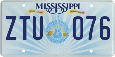 MS license plate ZTU076