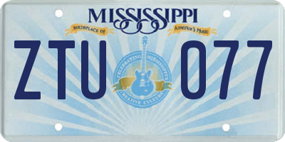 MS license plate ZTU077