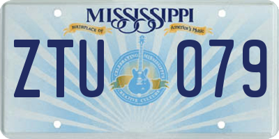 MS license plate ZTU079