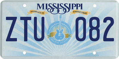 MS license plate ZTU082