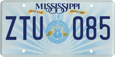 MS license plate ZTU085