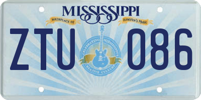 MS license plate ZTU086