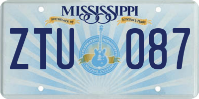 MS license plate ZTU087