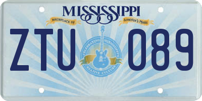 MS license plate ZTU089