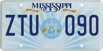 MS license plate ZTU090