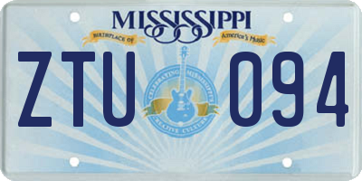 MS license plate ZTU094